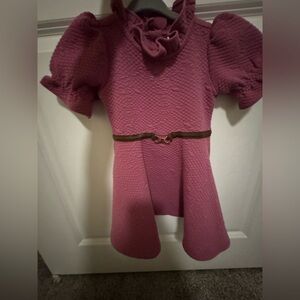 Janie and Jack Pink Dress with Brown Accent